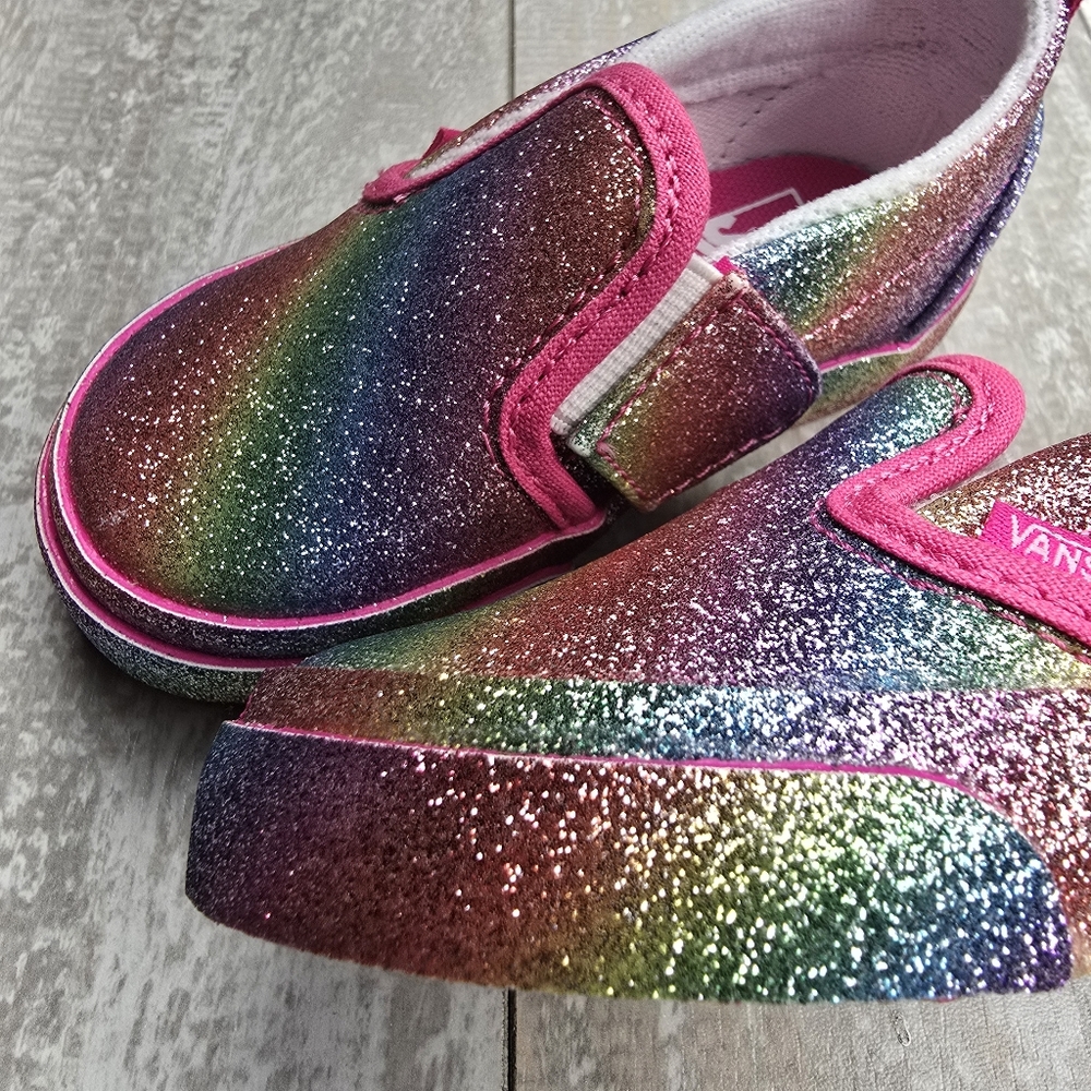 Vans Slip On Velcro Rainglow Toddler - Picture 5 of 9